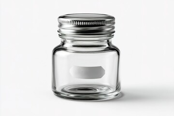 Poster - Clear glass jar with metal lid suitable for storage and display of various items in home and office settings