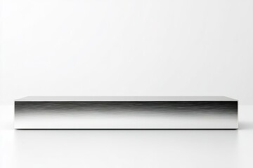 Poster - Sleek metallic surface reflecting light in a minimalist setting showcasing modern simplicity and elegance