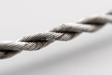 Poster - Metal wire twisted into a sturdy braid showcasing craftsmanship and durability in industrial applications