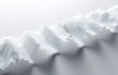 Fototapete - Textured white waves create a modern abstract design in a minimalist aesthetic setting