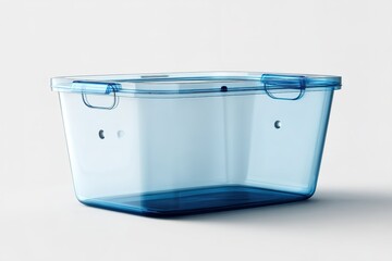 Poster - Clear storage container with blue lid ideal for organizing home and office supplies efficiently