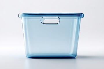 Poster - Clear blue storage container with a handle for organizing items in any home or office space