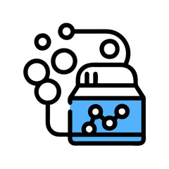 Poster - Blue Molecule Connection Icon on Card, Simple Design