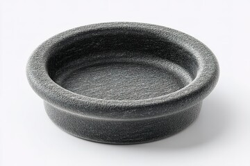 Poster - Unique round black bowl made of textured material perfect for serving food or decorative use