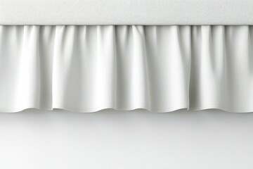 Poster - White ruffled bed skirt adding texture and elegance to a minimalistic bedroom design