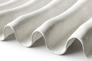 Poster - Soft beige fabric draped elegantly with gentle curves on a plain background in natural lighting