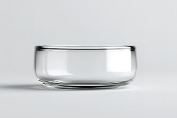 Poster - Clear glass bowl on a minimalistic background highlighting its smooth design and transparency