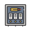 © Xihan - Electrical panel box with switches and breaker illustration