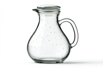 Poster - Elegant glass pitcher with bubbles captured in bright setting perfect for dining
