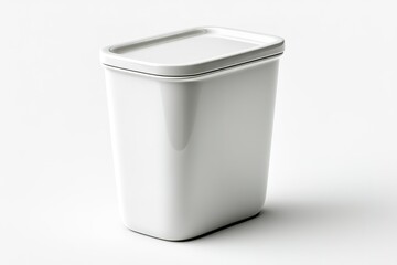 Poster - Modern white storage container on a light background for organizing various items in home or office spaces