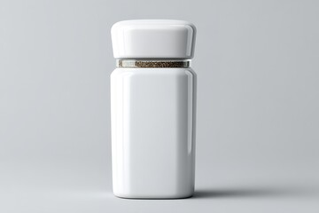Poster - Modern white spice container on a neutral background, emphasizing simplicity and elegance for kitchen decor