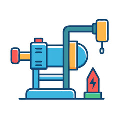 Poster - Modern vector icon of a laser engraving machine