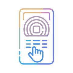 Poster - Biometric Authentication Scan with Touch Interface Icon