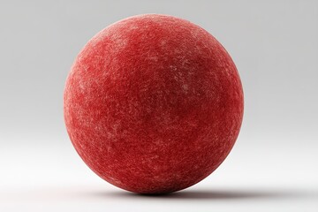 Poster - Red spherical object with textured surface displayed against a neutral background