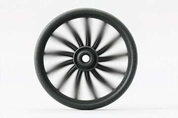 Poster - Wheel design showcasing intricate turbine-like patterns in a minimalist setting with dramatic lighting