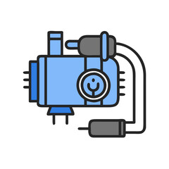 Poster - Blue Water Pump Icon Illustration on Black Background