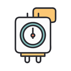 Poster - Retro Alarm Clock Illustration with Minimalist Style Design