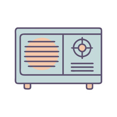 Poster - retro oscilloscope illustration with pastel colors and lines