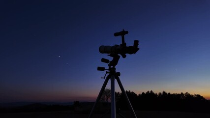 Wall Mural - astronomical telescope for observing stars, planets, moon and other celestial objects.