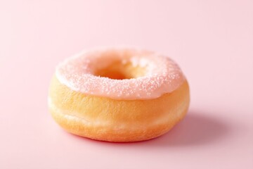 Poster - single donut on pastel background with ample copy space