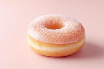 Poster - single donut on pastel background with ample copy space