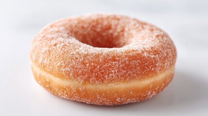 Poster - single plain donut isolated on pristine white backdrop