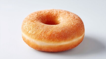 Poster - single plain donut isolated on pristine white backdrop