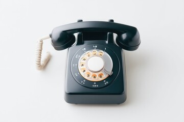 Poster - solitary vintage rotary phone against plain white background