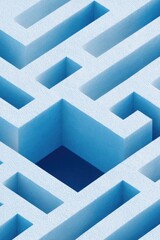 Poster - aerial view showcasing intricate labyrinths in abstract pattern underpinned by symbols representing complexity and