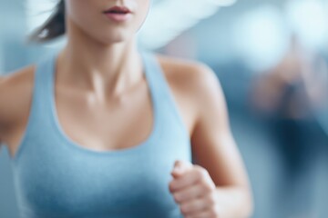 Aufkleber - athlete performing intense crossfit exercise in focus with blurred background of people in motion