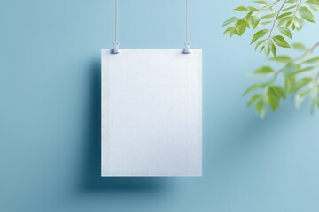 Poster - capture minimalistic empty poster mockup against neutral wall ensuring ample copy space