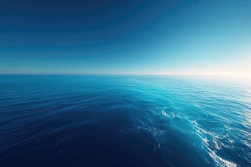 Poster - capture vast expanse of ocean under clear sky featuring no people or boats embodying serenity of world oceans day while