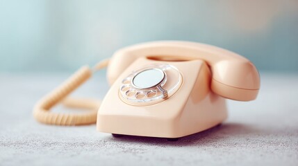 Poster - close-up of old rotary phone in minimalistic setup