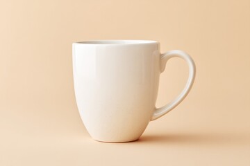 Poster - minimalistic image of white ceramic mug on solid monochrome background