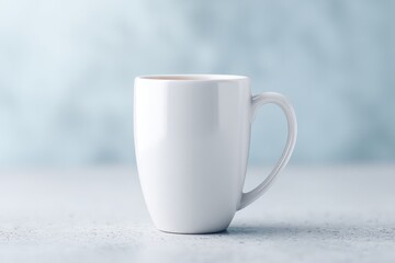 Poster - minimalistic mockup of blank cup or mug on smooth surface offering plenty of copy space