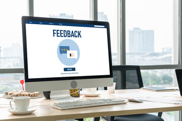 Poster - customer feedback and review analysis by modish computer software for corporate business