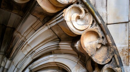 Aufkleber - Architectural detail showing stone arch and decorative elements