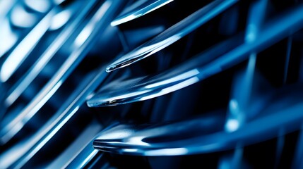 Poster - Abstract metallic grille reflecting light creating modern background