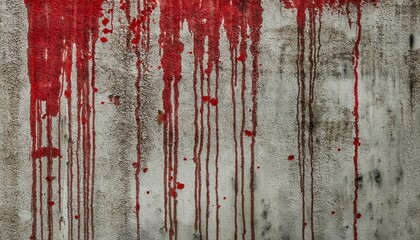Aufkleber - red paint drips on grungy wall texture for halloween designs, horror themed backgrounds, and creative projects