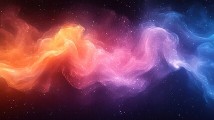 Poster - Abstract cosmic nebulae swirling in vibrant colors