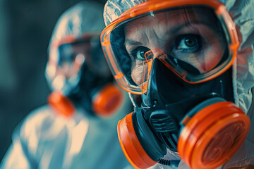 Poster - Man in a protective suit made generative AI technology