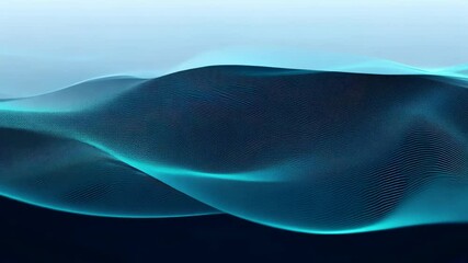 Poster - Abstract Blue Wallpaper Background with Smooth Dynamic Waves for Modern Business Technology Presentations