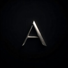 Aufkleber - Minimalist Monogram Logo Design Featuring Letter A on Deep Black Background – Elegant White Gradient Typography with Clean Lines and Geometric Aesthetic, Modern Luxury Branding Concept