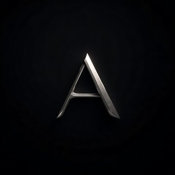 Minimalist Monogram Logo Design Featuring Letter A on Deep Black Background – Elegant White Gradient Typography with Clean Lines and Geometric Aesthetic, Modern Luxury Branding Concept