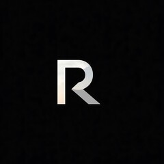 Aufkleber - Minimalist Monogram Logo Design Featuring Letter R on Deep Black Background – Elegant White Gradient Typography with Clean Lines and Geometric Aesthetic, Modern Luxury Branding Concept