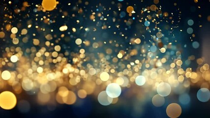 Poster - Abstract background with colorful bokeh and holiday or festive lights.