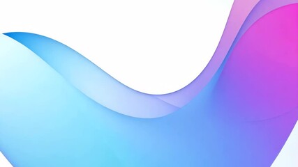 Poster - Curvy Blue and Pink Gradient Abstract Design with Seamless Loop on White Background