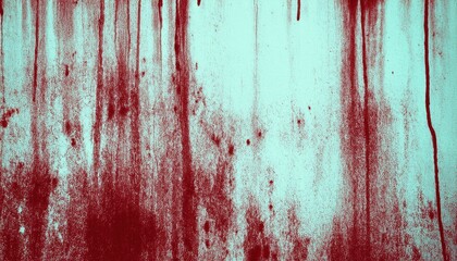 Aufkleber - creepy halloween themed wall with red paint drips and dark texture for spooky backgrounds, horror, and eerie design use
