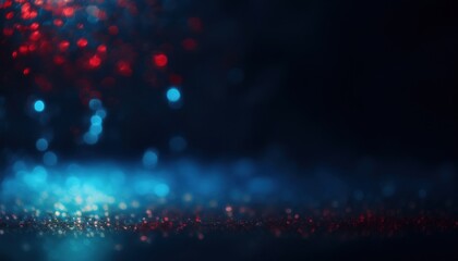 Poster - glowing red and blue bokeh lights abstract texture for halloween web design, print media, branding, and background
