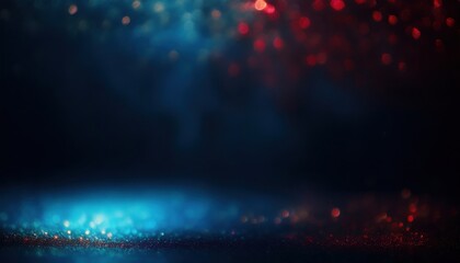 Poster - glowing red and blue bokeh lights abstract texture for halloween web design, print media, branding, and background
